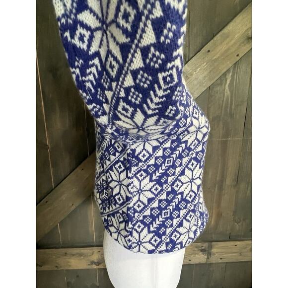 VTG Sweater Womens Large Village Green USA Snowflakes Winter Grandma Fair Isle - Picture 4 of 11